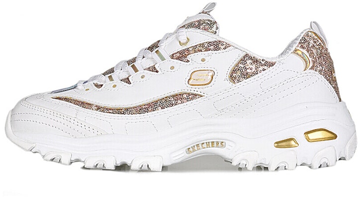 (Women) Skechers D'Lites Low-Top Daddy Shoes White/Gold 11916-WGD Buy (Women) Skechers D'Lites Low-Top Daddy Shoes White/Gold 11916-WGD