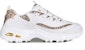 (W) Skechers D'Lites Kasut Daddy Rendah Putih/Emas 11916-WGD
