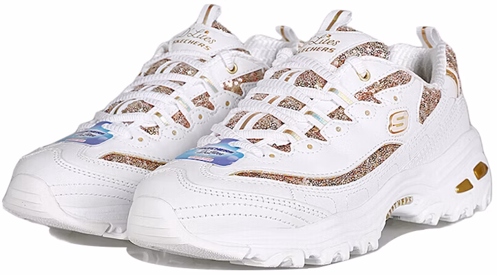 (W) Skechers D'Lites Kasut Daddy Rendah Putih/Emas 11916-WGD Lookbook (W) Skechers D'Lites Kasut Daddy Rendah Putih/Emas 11916-WGD