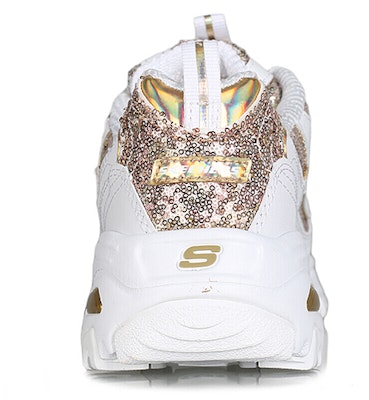 (Women) Skechers D'Lites Low-Top Daddy Shoes White/Gold 11916-WGD Purchase (Women) Skechers D'Lites Low-Top Daddy Shoes White/Gold 11916-WGD