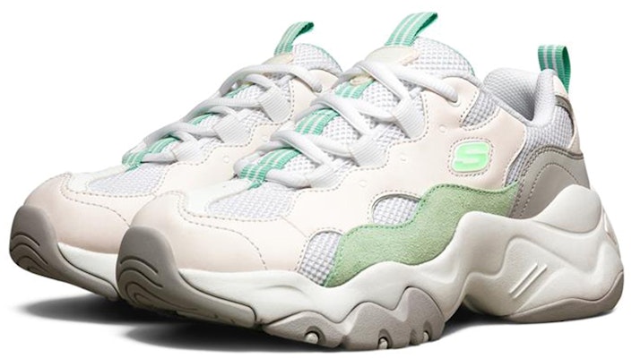 (W) Skechers D'Lites 3.0 'Putih Kelabu Hijau' 88888210-WMNT Lookbook (W) Skechers D'Lites 3.0 'Putih Kelabu Hijau' 88888210-WMNT