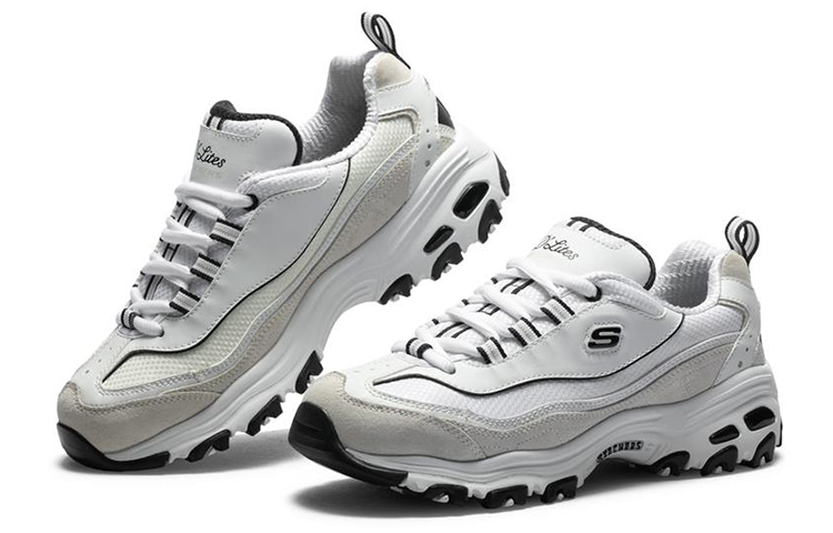 (W) Skechers D'Lites 1.0 Low Chunky Shoes White/Grey 圖 3