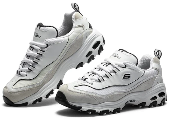Skechers D'LITES 黑白金 低筒 老爸鞋 女款 白灰 Lookbook Skechers D'LITES 黑白金 低筒 老爸鞋 女款 白灰