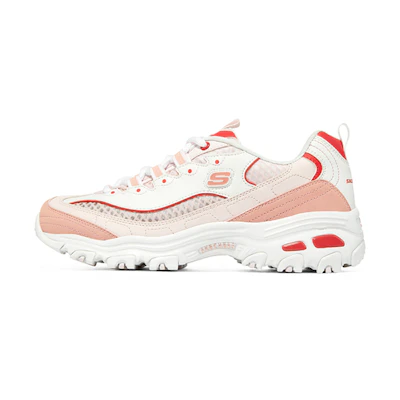 (W) Skechers D'Lites 'White Pink'