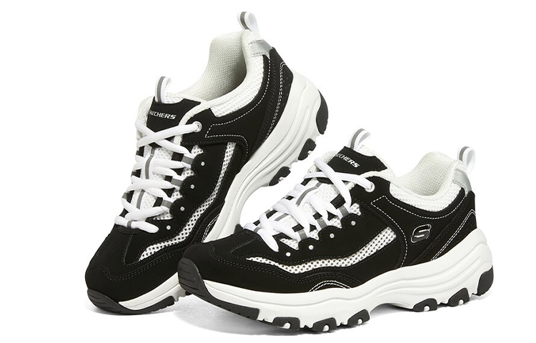 Order (W) Skechers D'Lites 'Hitam Putih' 8730065-BKW