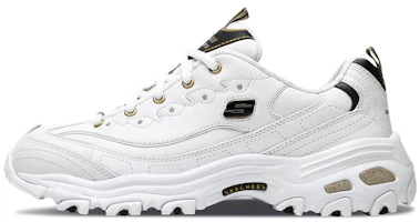 (Women) Skechers D'Lites low Dad Shoes White 11919-WBGD (Women) Skechers D'Lites low Dad Shoes White 11919-WBGD