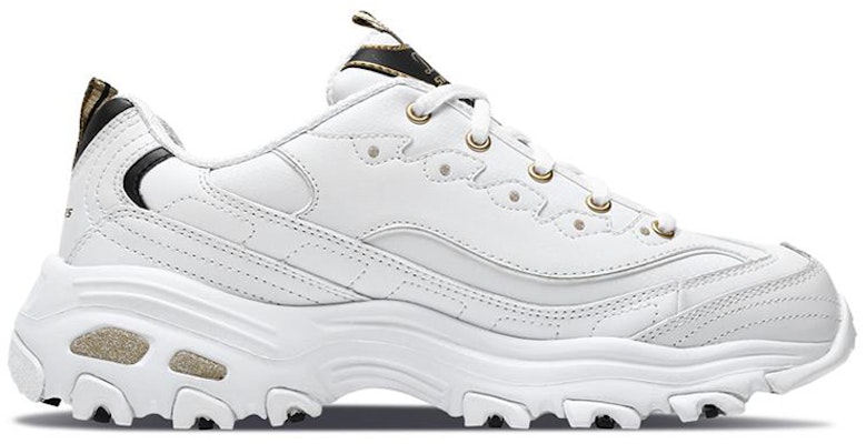 (Women) Skechers D'Lites low Dad Shoes White 11919-WBGD Order (Women) Skechers D'Lites low Dad Shoes White 11919-WBGD