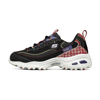 (W) Skechers D lites Low-Top Running Shoes WM Black