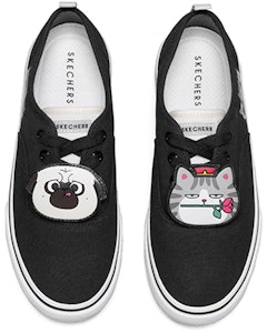 Skechers V‘lites 吾皇萬睡聯名 低幫 板鞋 女款 黑 Shop Skechers V‘lites 吾皇萬睡聯名 低幫 板鞋 女款 黑