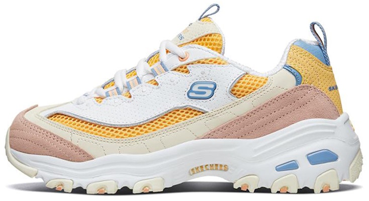 (Women) Skechers D'Lites 1.0 low running Shoes White/Yellow 13146-WYL Buy (Women) Skechers D'Lites 1.0 low running Shoes White/Yellow 13146-WYL