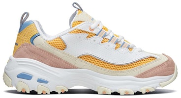 (W) Sepatu Lari Skechers D'Lites 1.0 Putih/ Kuning 13146-WYL Order (W) Sepatu Lari Skechers D'Lites 1.0 Putih/ Kuning 13146-WYL