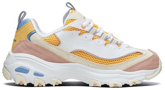 (W) Sepatu Lari Skechers D'Lites 1.0 Putih/ Kuning 13146-WYL Order (W) Sepatu Lari Skechers D'Lites 1.0 Putih/ Kuning 13146-WYL