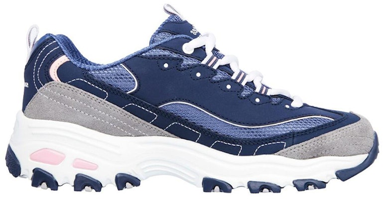 Skechers D‘Lites 奶茶熊 低筒運動鞋 女款 灰藍 Order Skechers D‘Lites 奶茶熊 低筒運動鞋 女款 灰藍