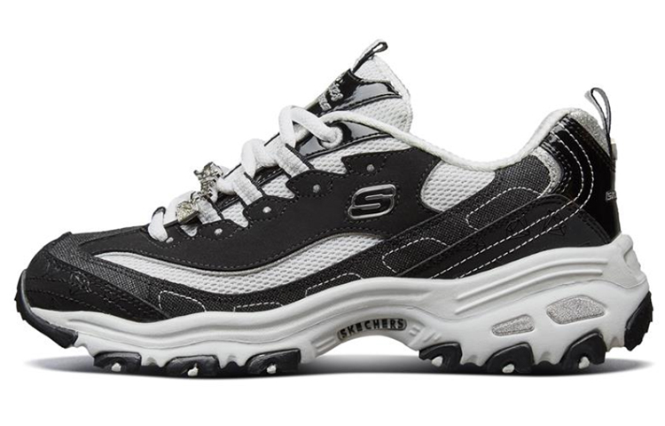 (Women) Skechers D'Lites 10th Anniversary Edition Diamond Panda Shoes Sneakers Black/White 12241-BKW