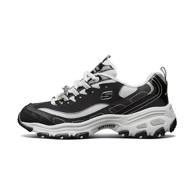 (W) Skechers D'Lites 10th Anniversary Edition Diamond Panda Shoes Sneakers Black/White