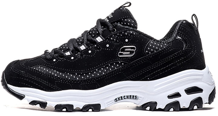 women-skechers-d-lites-low-top-trendy-versatile-black-13142-bkw