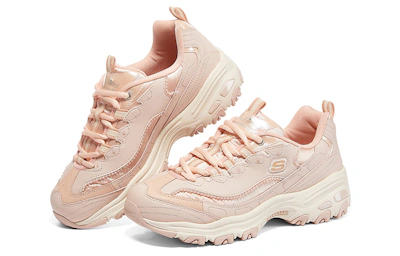 (Women) Skechers D'Lites 1.0 'Pink White'