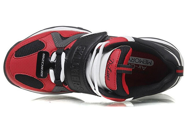 Lookbook Skechers D‘Lites Train 中幫老爹鞋 女款 紅黑