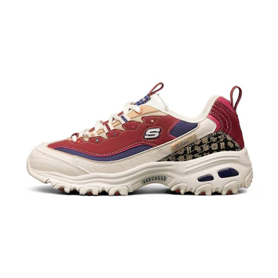 (W) Skechers D'lites 2021 New Year White/Red