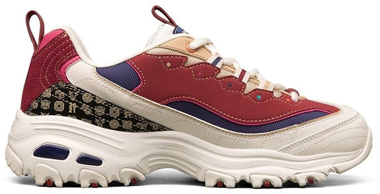 (W) Skechers D'lites 2021新年白红色运动鞋 66666348-MULT Order (W) Skechers D'lites 2021新年白红色运动鞋 66666348-MULT