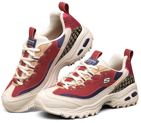 (W) Skechers D'lites 2021新年白红色运动鞋 66666348-MULT Lookbook (W) Skechers D'lites 2021新年白红色运动鞋 66666348-MULT