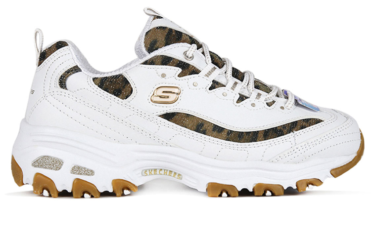 (W) Skechers D Lites Quick Leopard Low-Dad Shoes White 圖 2