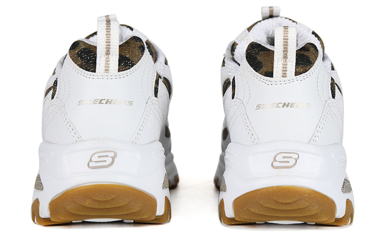 (W) Skechers D Lites Quick Leopard Low-Dad Shoes White 圖 3
