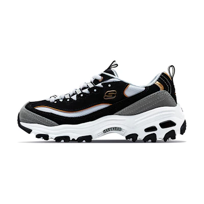 (W) Skechers D'Lites Running Shoes Black/White
