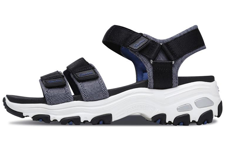 (Women) Skechers D'Lites Sandal 'Black Blue' 31658-BKBL