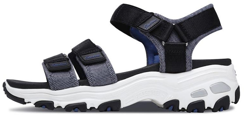(Women) Skechers D'Lites Sandal 'Black Blue' 31658-BKBL Buy (Women) Skechers D'Lites Sandal 'Black Blue' 31658-BKBL