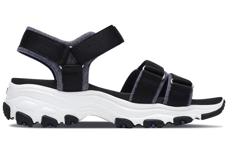 Order (Women) Skechers D'Lites Sandal 'Black Blue' 31658-BKBL
