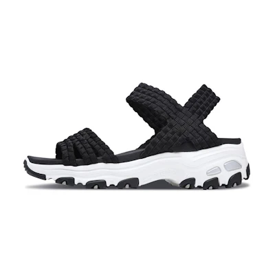 (W) Skechers D'Lites Sandal 'Black Casual'