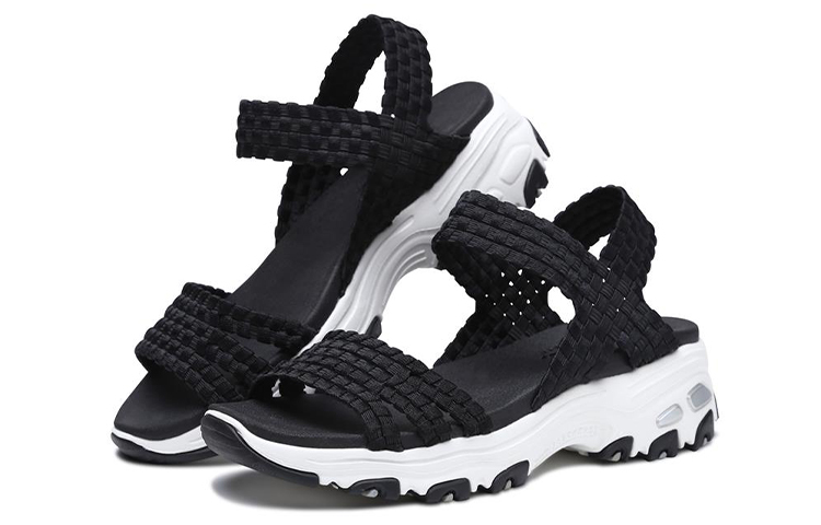 Lookbook (Women) Skechers D'Lites Sandal 'Black Casual' 31523-BLK