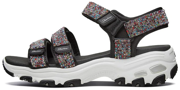 women-skechers-d-lites-sandal-black-multicolor-31663-bkmt