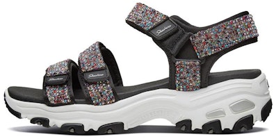 (Women) Skechers D'Lites Sandal 'Black Multicolor' 31663-BKMT (Women) Skechers D'Lites Sandal 'Black Multicolor' 31663-BKMT