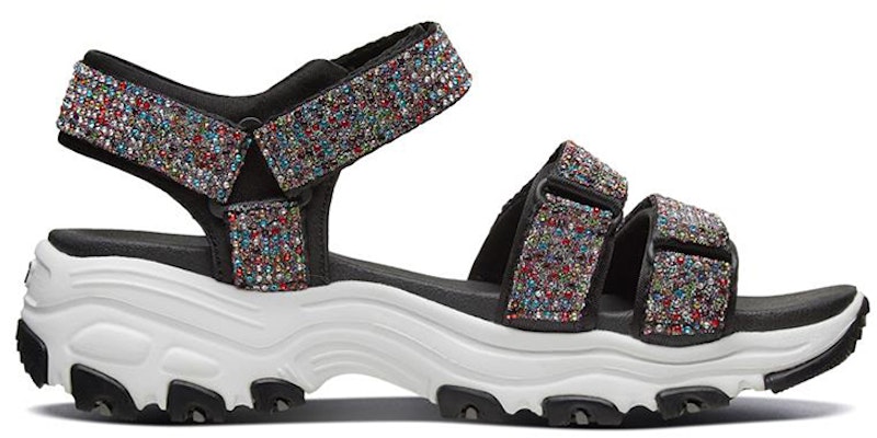 Skechers D'Lites 休閒涼鞋 女款 黑多彩 Order Skechers D'Lites 休閒涼鞋 女款 黑多彩