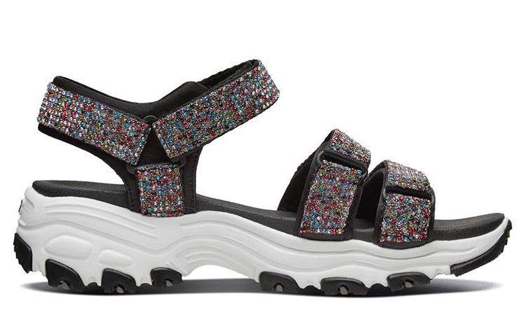 Order (W) Skechers D'Lites Sandal 'Hitam Multicolor' 31663-BKMT