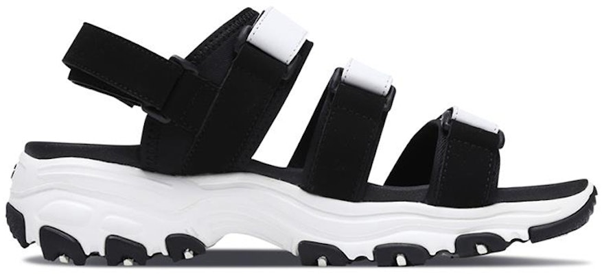 (W) Skechers D'Lites Sandal 'Hitam Putih' 66666108-BKW Order (W) Skechers D'Lites Sandal 'Hitam Putih' 66666108-BKW
