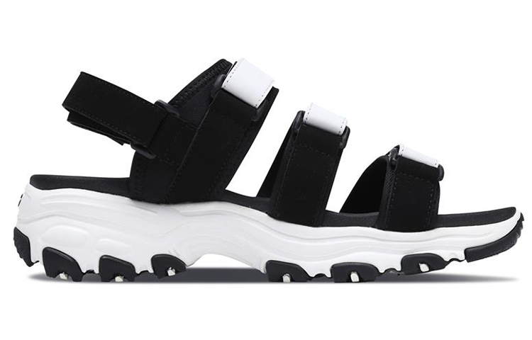 Order (Women) Skechers D'Lites Sandal 'Black White' 66666108-BKW