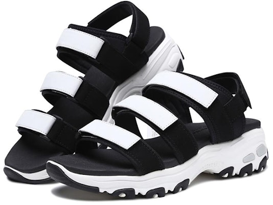 (W) Skechers D'Lites Sandal 'Hitam Putih' 66666108-BKW Lookbook (W) Skechers D'Lites Sandal 'Hitam Putih' 66666108-BKW