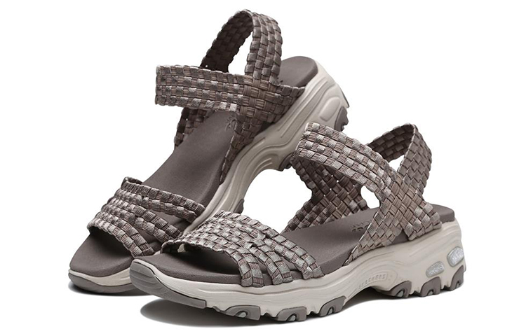 Lookbook (Women) Skechers D'Lites Sandal 'Grey Brown' 31523-TPE
