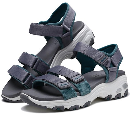 Skechers D'lites 運動休閒涼鞋 女款 灰綠 Lookbook Skechers D'lites 運動休閒涼鞋 女款 灰綠
