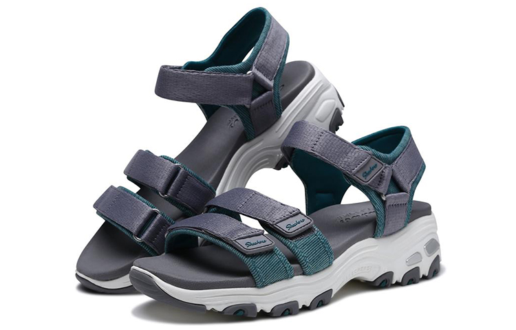Lookbook (Women) Skechers D'Lites Sandal 'Grey Green' 31658-CCTL