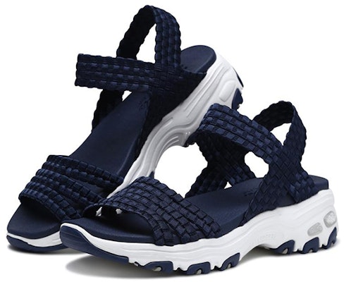 (W) Sandal Skechers D'Lites 'Navy Blue'. 31523-NVY Lookbook (W) Sandal Skechers D'Lites 'Navy Blue'. 31523-NVY