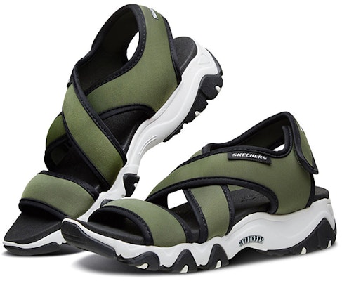 Skechers D'Lites 休閒涼鞋 女款 橄欖綠 Shop Skechers D'Lites 休閒涼鞋 女款 橄欖綠