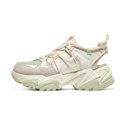 (W) Skechers D'lites Sandal 'White Grey Green'