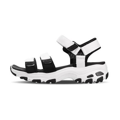 (W) Skechers D'Lites Sandal Black/White