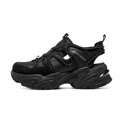 (W) Skechers D'lites Sandals 'Black'