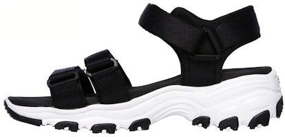 (Women) Skechers D'Lites Sandals Black 31514-BLK (Women) Skechers D'Lites Sandals Black 31514-BLK