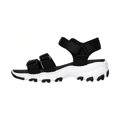 (W) Skechers D'Lites Sandals Black